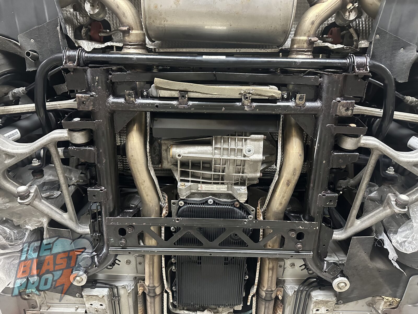 Blasted back – Dry ice blasting lifted the loose corrosion, dirt and failing coating without water, exposing the true condition of the steel before any treatment.