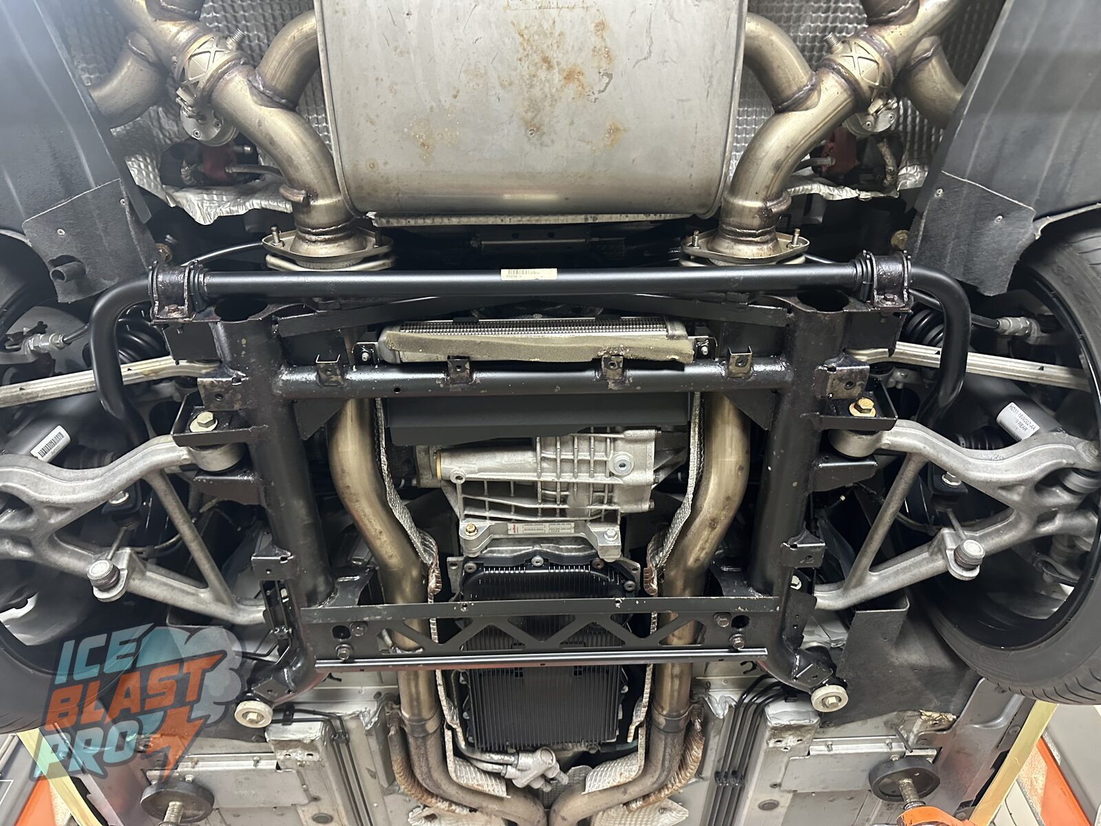 Treated & protected – The finished rear subframe: rust-treated, sealed with epoxy, then protected with clear Bilt Hamber Dynax UC wax outside and cavity wax inside.
