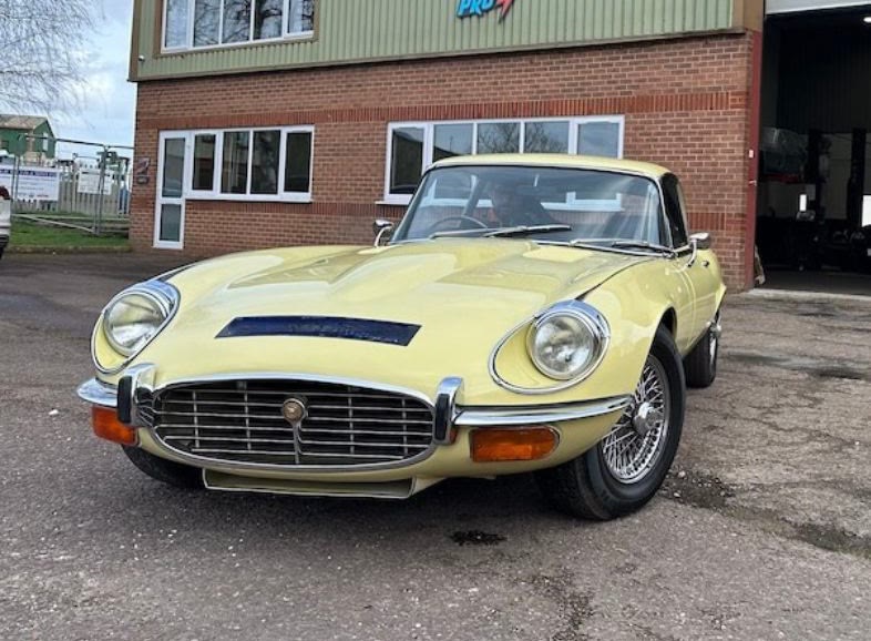 Jaguar E-Type at the IceBlastPro workshop