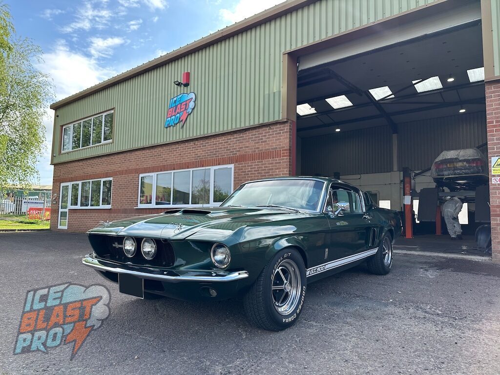 Ford Mustang Shelby GT500 outside the IceBlastPro workshop