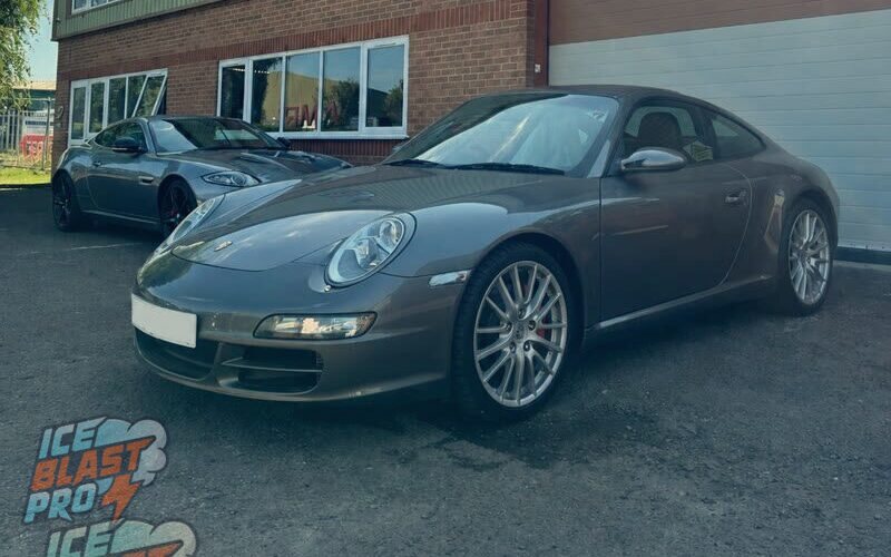 Porsche 911 997 prepared for dry ice blasting and preservation