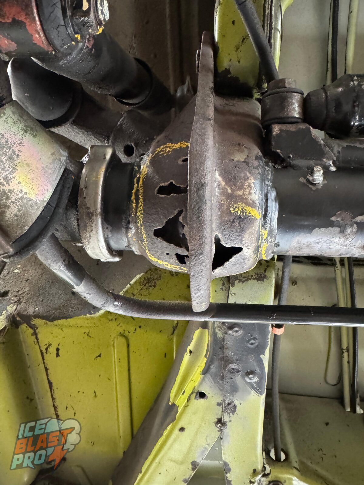 A second hole found – Another perforation nearby, exactly the kind of hidden damage that blasting and treatment alone cannot fix – it needs cutting out and welding.